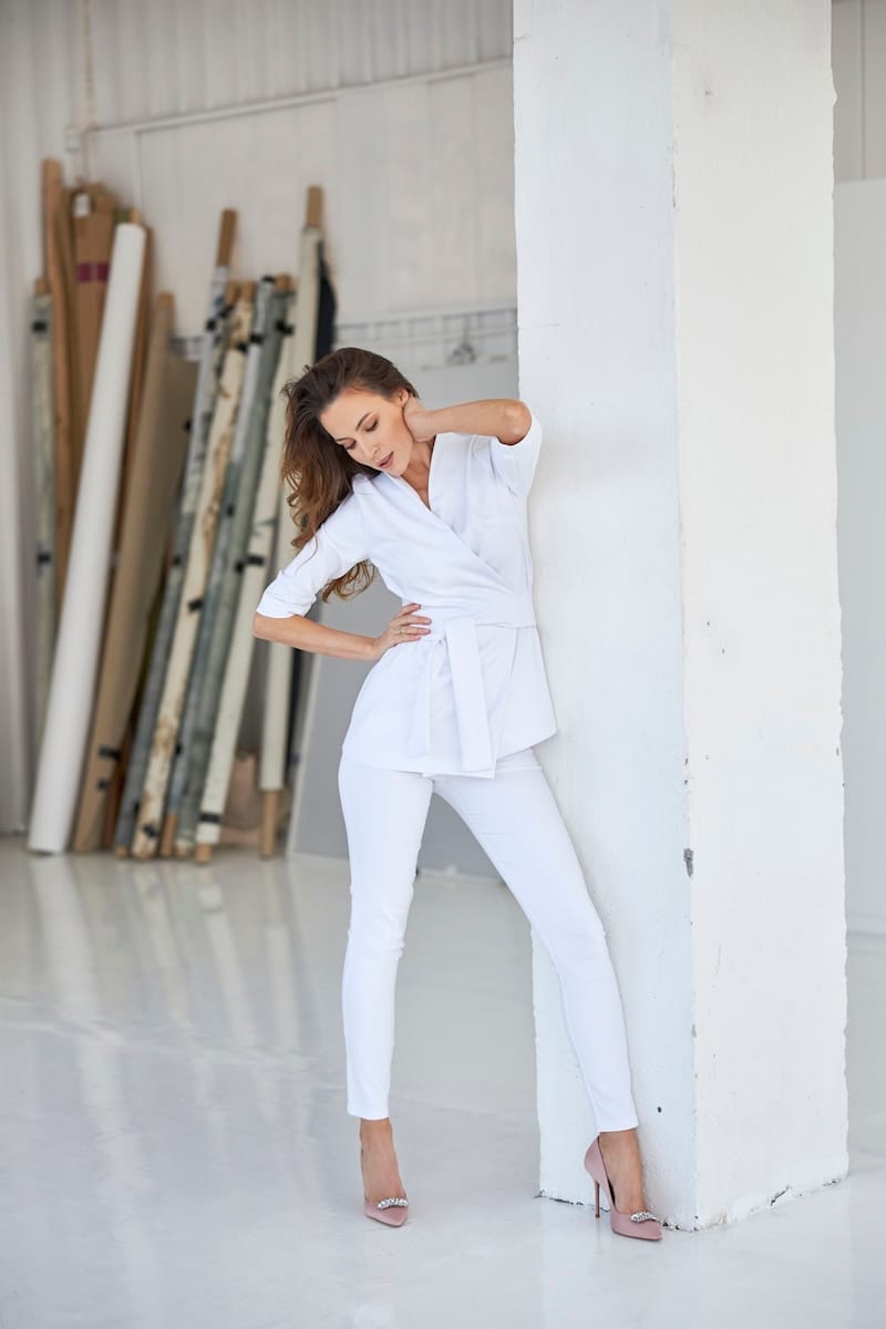 Women’s medical pants premium fit WHITE