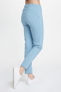 Spodnie medyczne damskie przylegające Premium BŁĘKITNE