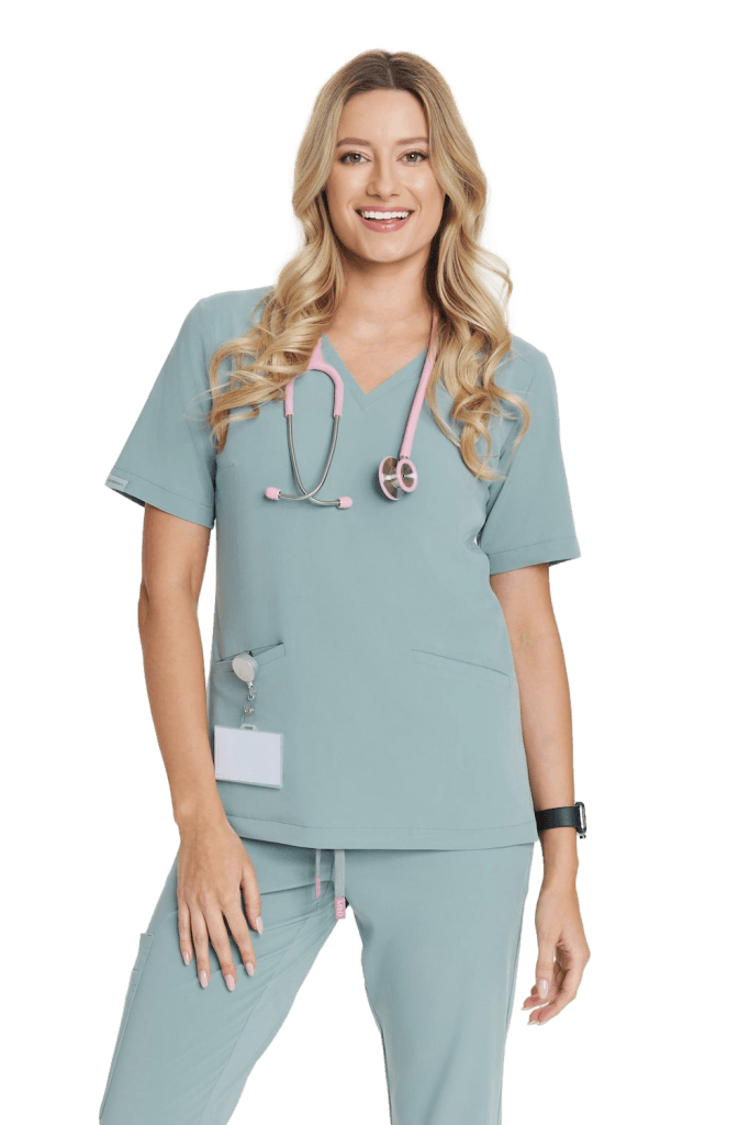 Bluzka medyczna damska SCRUBS Basic MROŹNA PISTACJA