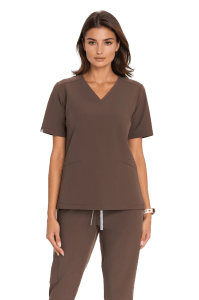 Női orvosi blúz műtősruha Basic CHOCOLATE