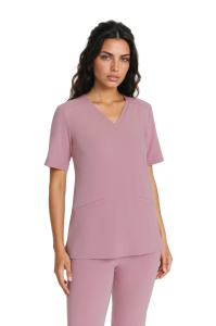 Bluzka medyczna damska scrubs Basic RÓŻ ANGIELSKI