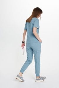 Bluzka medyczna damska scrubs Premium BŁĘKITNA