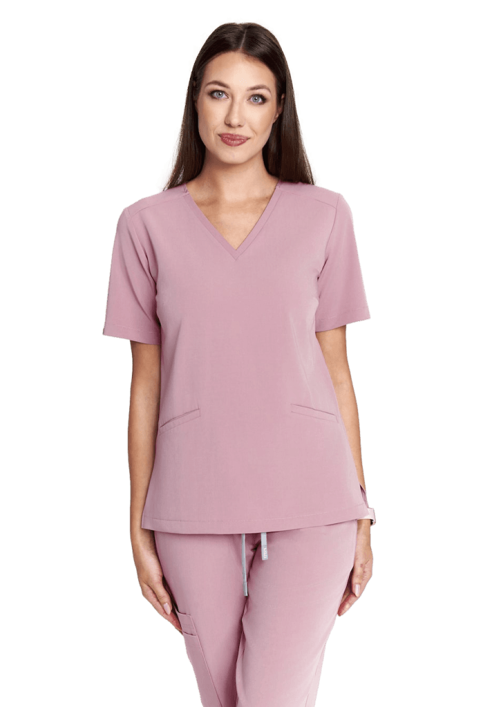 Bluzka medyczna damska scrubs Basic RÓŻ ANGIELSKI