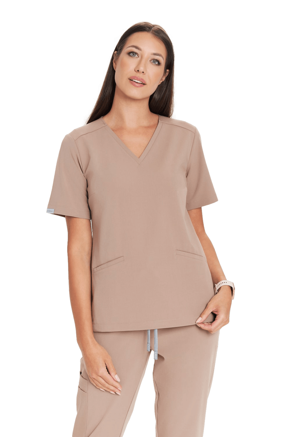 Women’s medical blouse scrubs Basic CAPPUCCINO