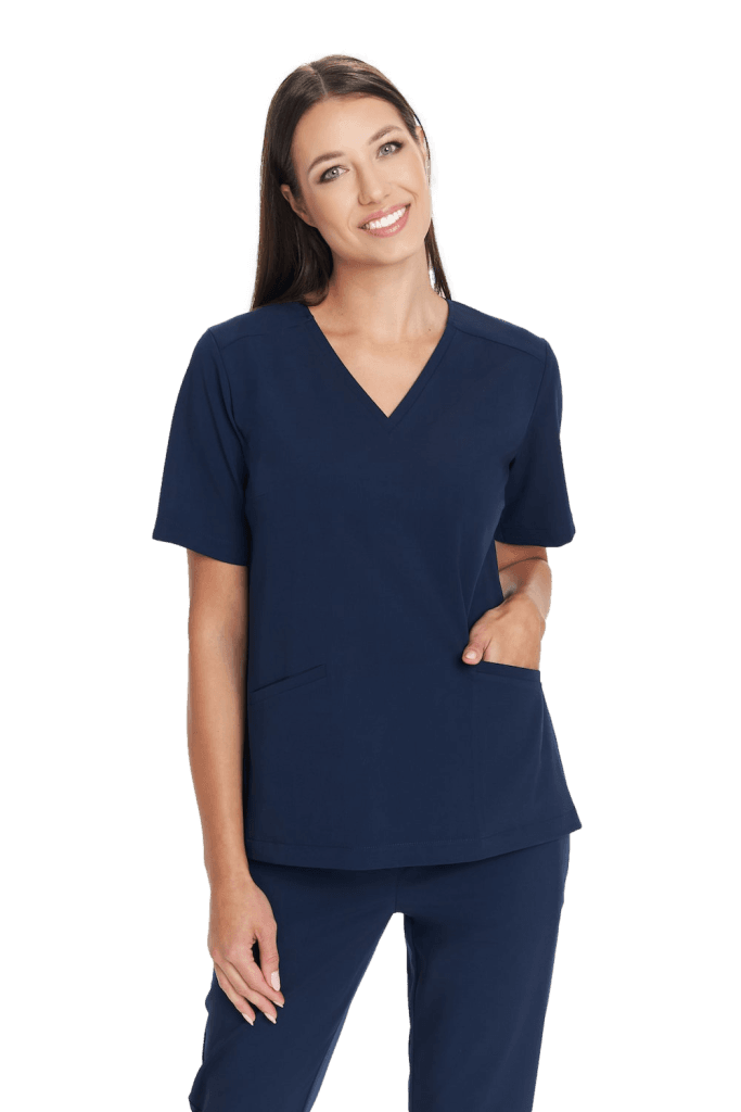 Bluzka medyczna damska scrubs Basic GRANAT