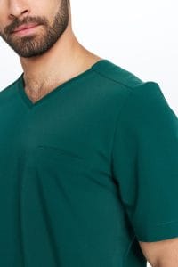 Bluzka medyczna męska scrubs Basic BUTELKOWA ZIELEŃ