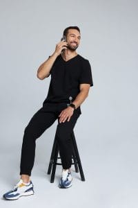 Pánska lekárska blúzka scrubs basic BLACK