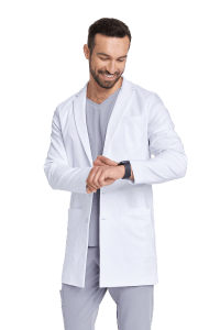 Klasyczny fartuch lekarski męski Premium BIAŁY