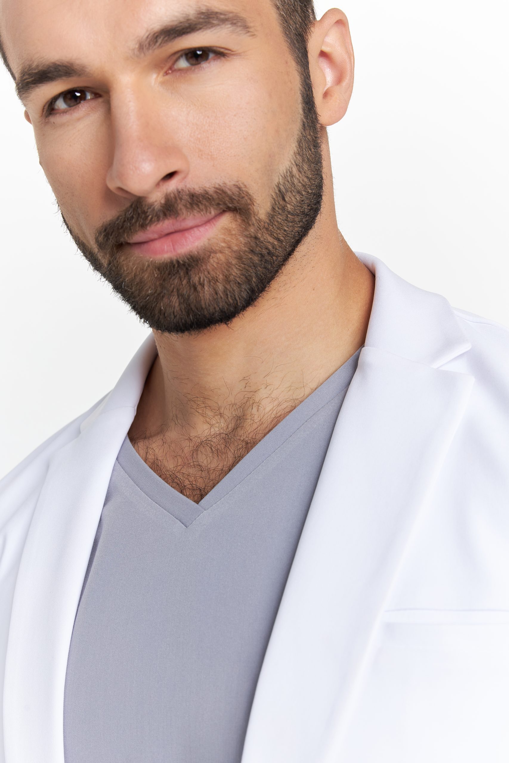 Férfi klasszikus orvosi köpeny prémium FEHÉR