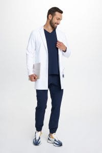 Klasyczny fartuch lekarski męski Premium BIAŁY