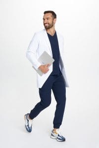 Klasyczny fartuch lekarski męski Premium BIAŁY