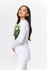 Women’s mini premium medical gown WHITE