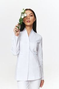 Women’s mini premium medical gown WHITE