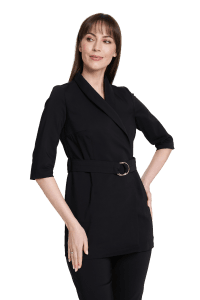 Camice medico legato da donna Premium NERO