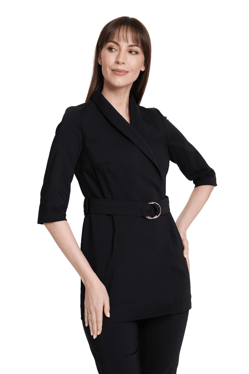 Camice medico legato da donna Premium NERO