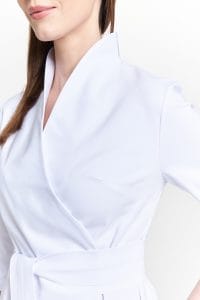 Camice medico da donna con colletto di qualità superiore BIANCO