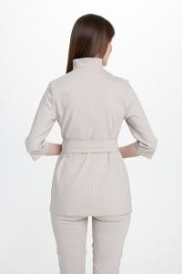 Dámsky lekársky plášť s prémiovým golierom LIGHT BEIG