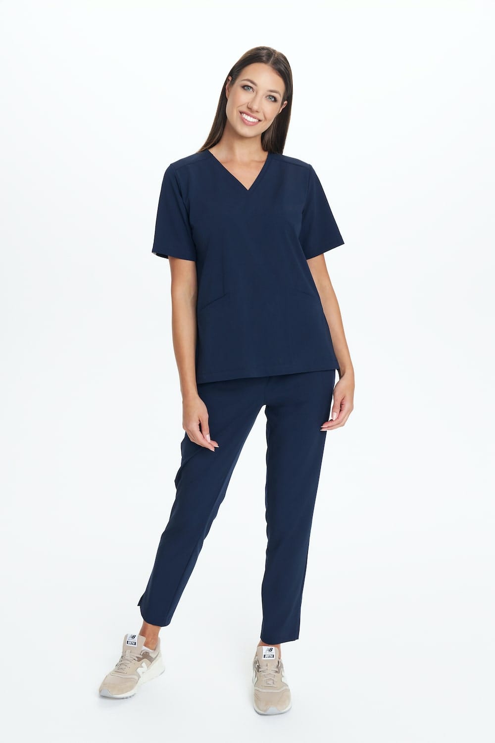 Spodnie medyczne damskie PROSTE scrubs Basic GRANAT