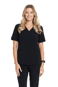 Női orvosi blúz műtősruha alap FEKETE