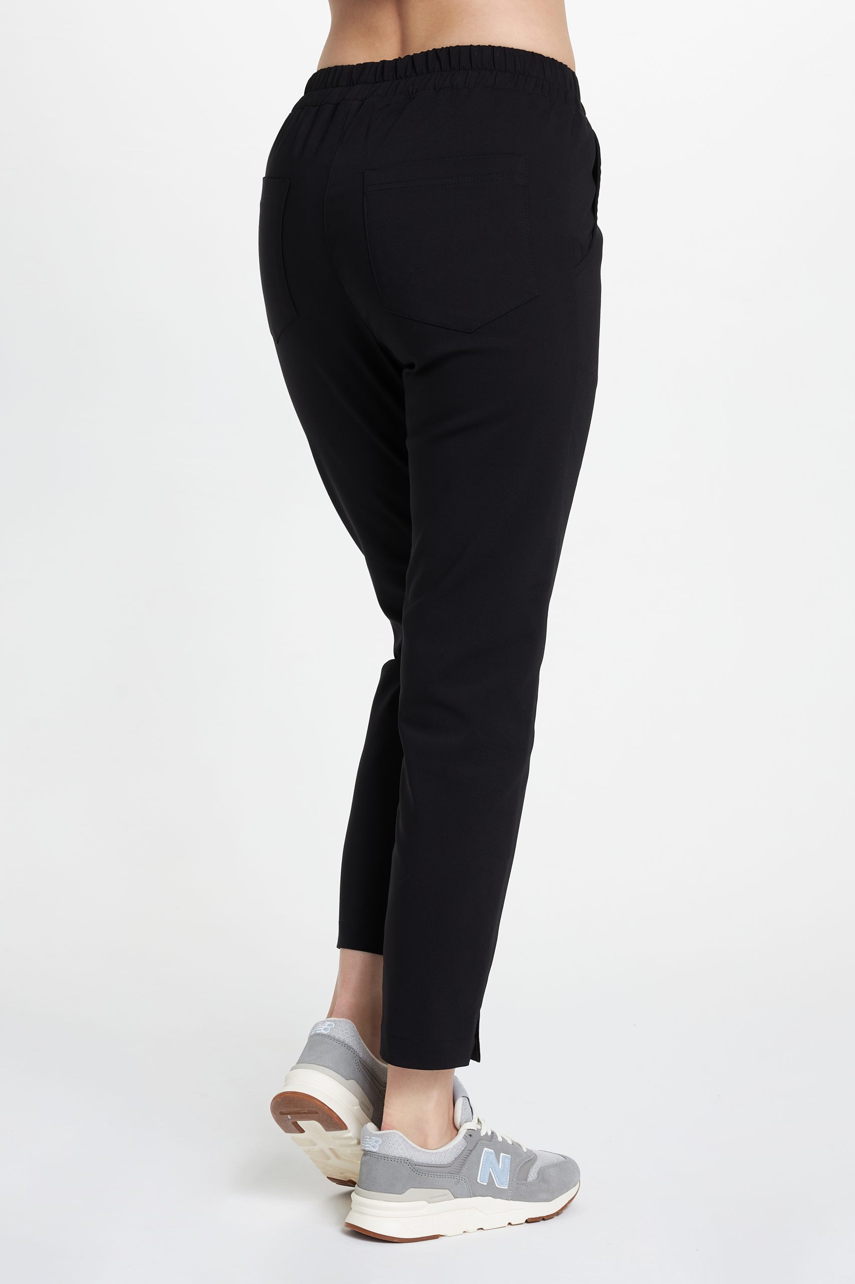 Spodnie medyczne damskie PROSTE scrubs Premium CZARNE