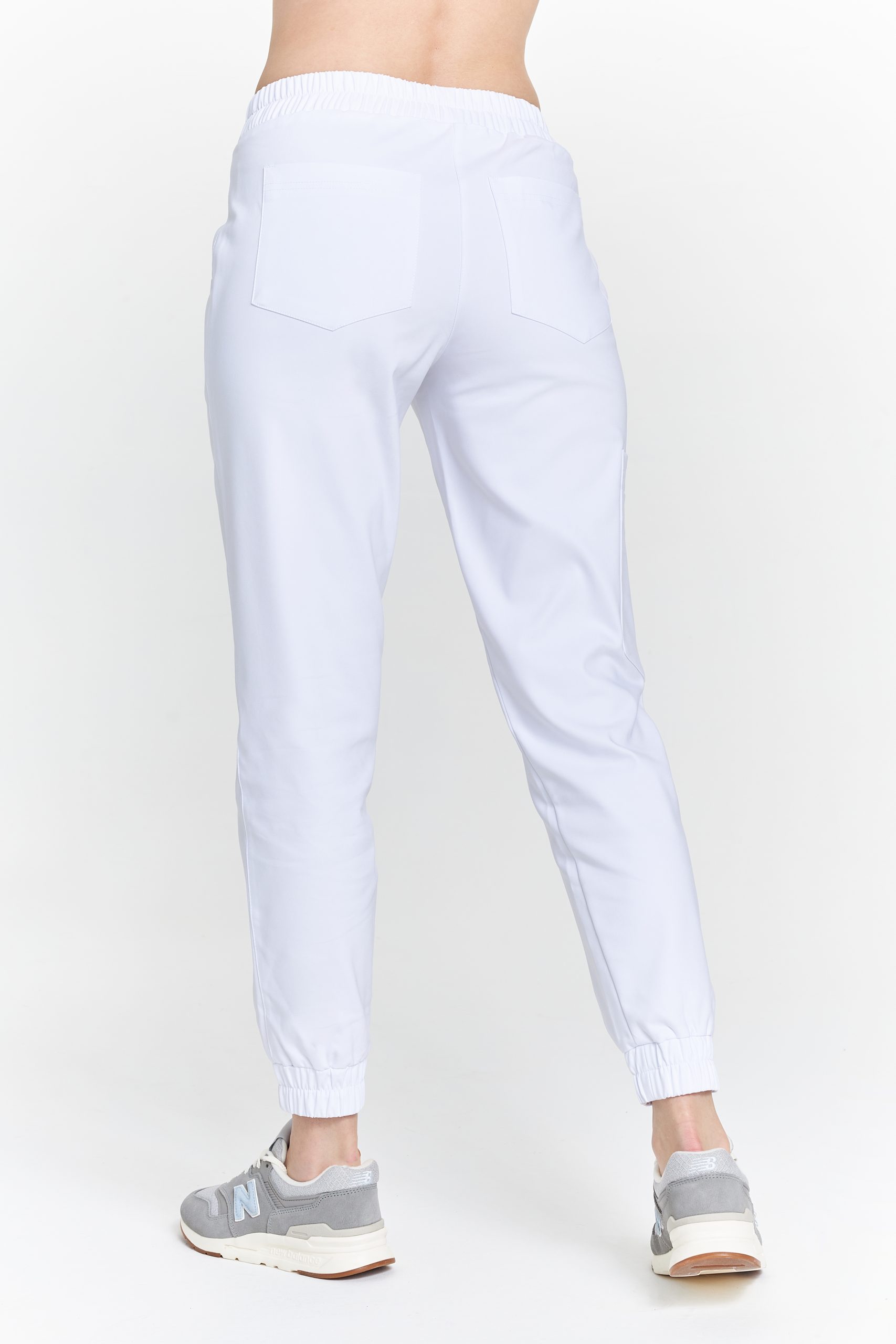 Spodnie medyczne damskie joggery scrubs Premium BIAŁE