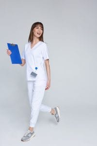 Női orvosi jogger nadrág műtősnadrág prémium FEHÉR