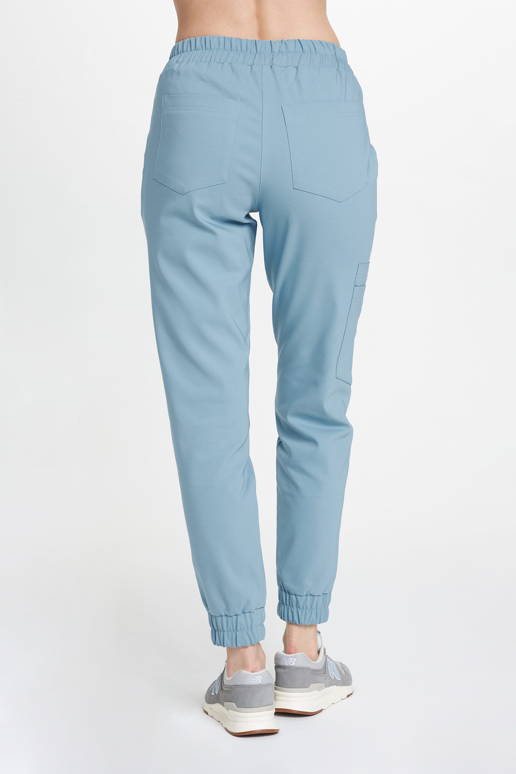 Spodnie medyczne damskie joggery scrubs Premium BŁĘKITNE