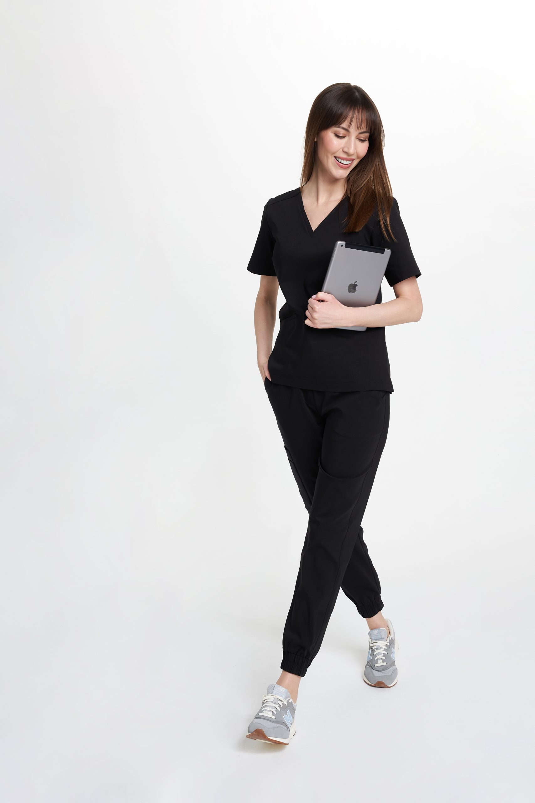 Dámske lekárske nohavice jogger premium BLACK