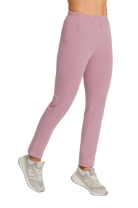 Spodnie medyczne damskie PROSTE scrubs Basic RÓŻ ANGIELSKI