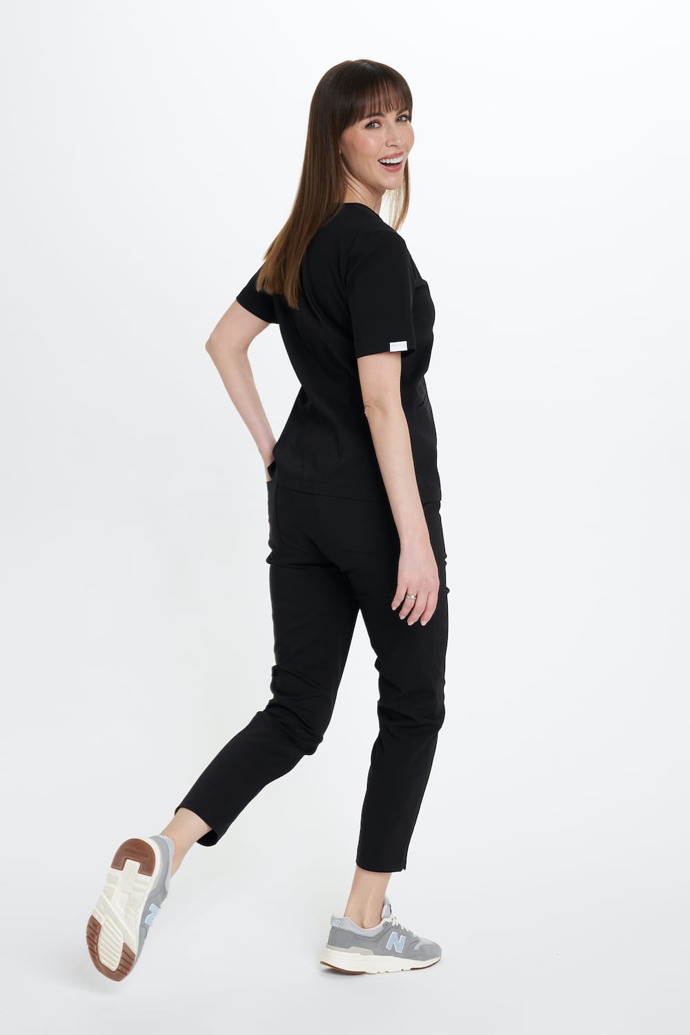 DRITTI Pantaloni medici da donna scrubs basic NERO
