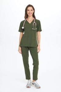 Női orvosi nadrág PROSTE műtősnadrág Basic KHAKI