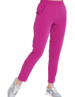 Spodnie medyczne damskie joggery scrubs Basic MAGENTA
