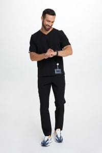 DRITTI Pantaloni medici da uomo scrubs basic NERO