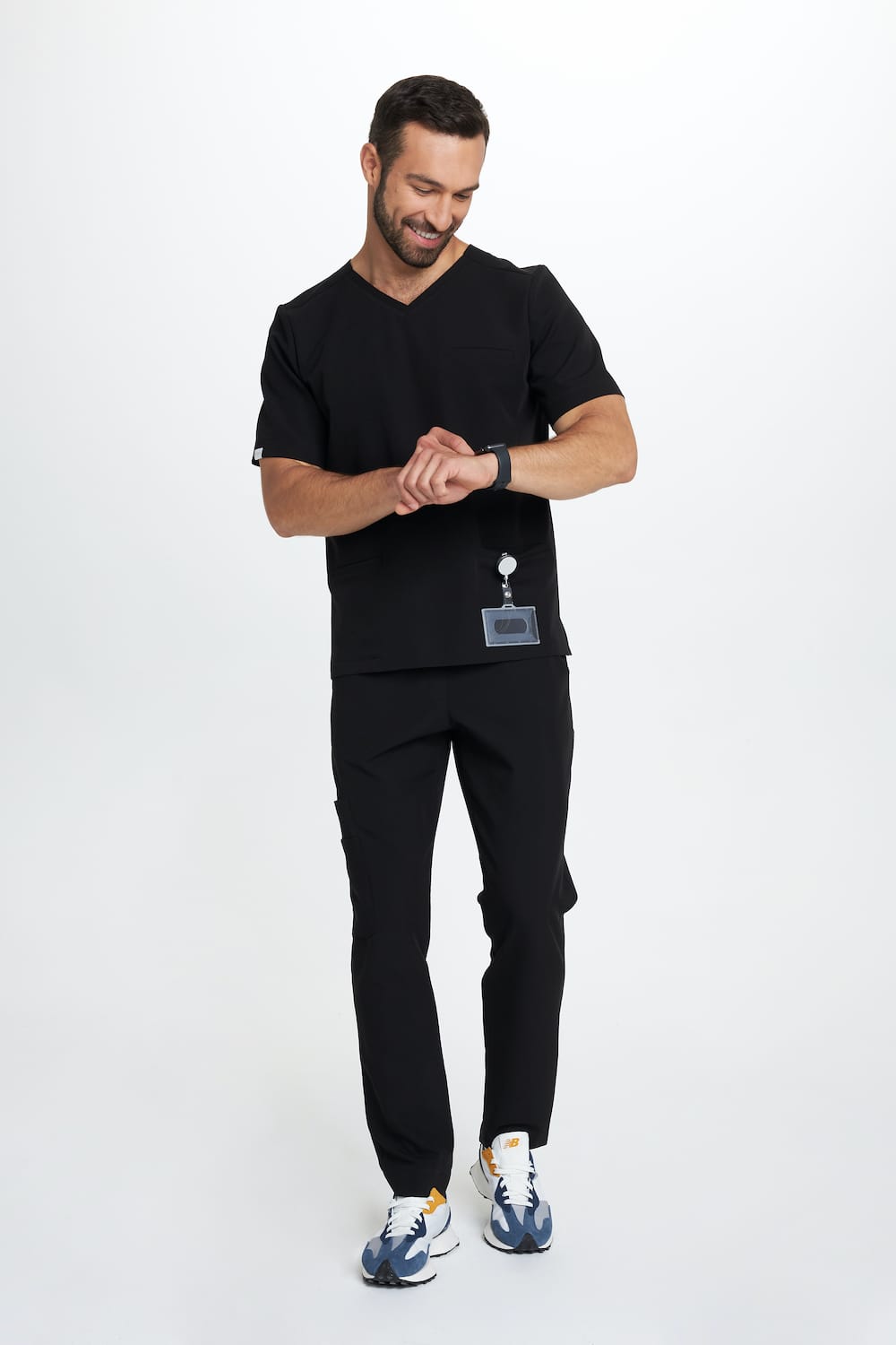 Pánske lekárske nohavice PROSTE scrubs basic BLACK