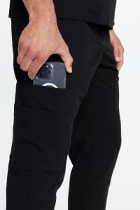 DRITTI Pantaloni medici da uomo scrubs basic NERO