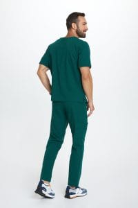 Spodnie medyczne męskie PROSTE scrubs Basic BUTELKOWA ZIELEŃ