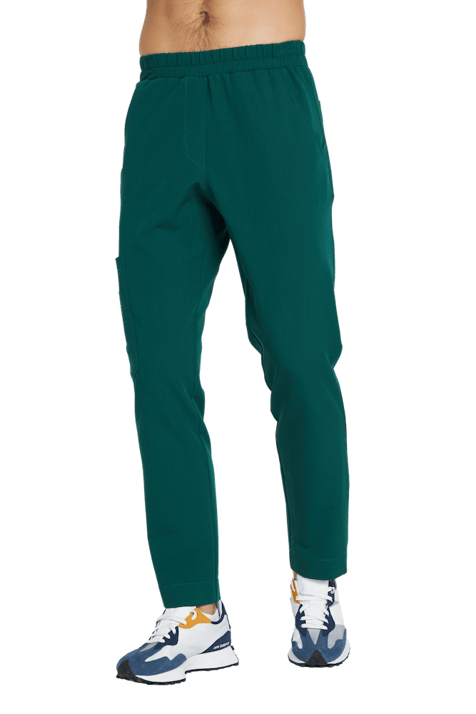 Spodnie medyczne męskie PROSTE scrubs Basic BUTELKOWA ZIELEŃ