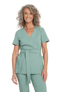 Women’s medical short sleeve envelope tunic premium SAGE