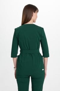 Tunika medyczna kopertowa damska Premium BUTELKOWA ZIELEŃ