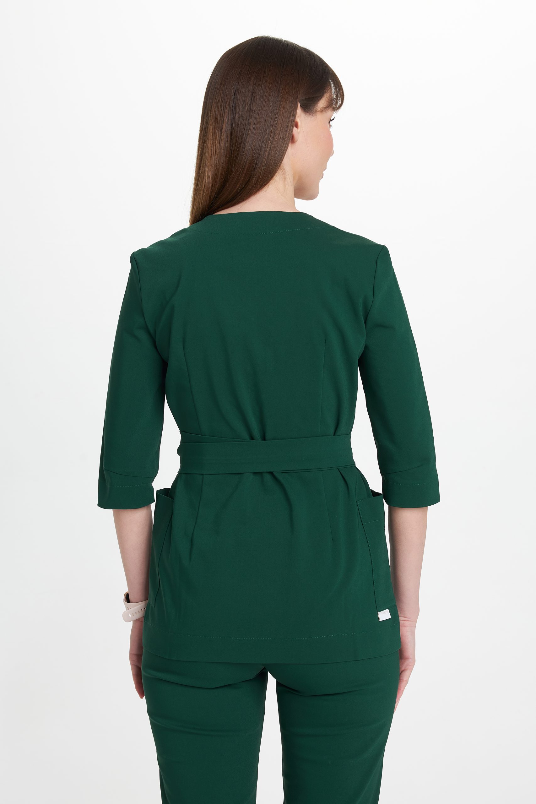 Dámská lékařská obálková tunika Premium bottle green