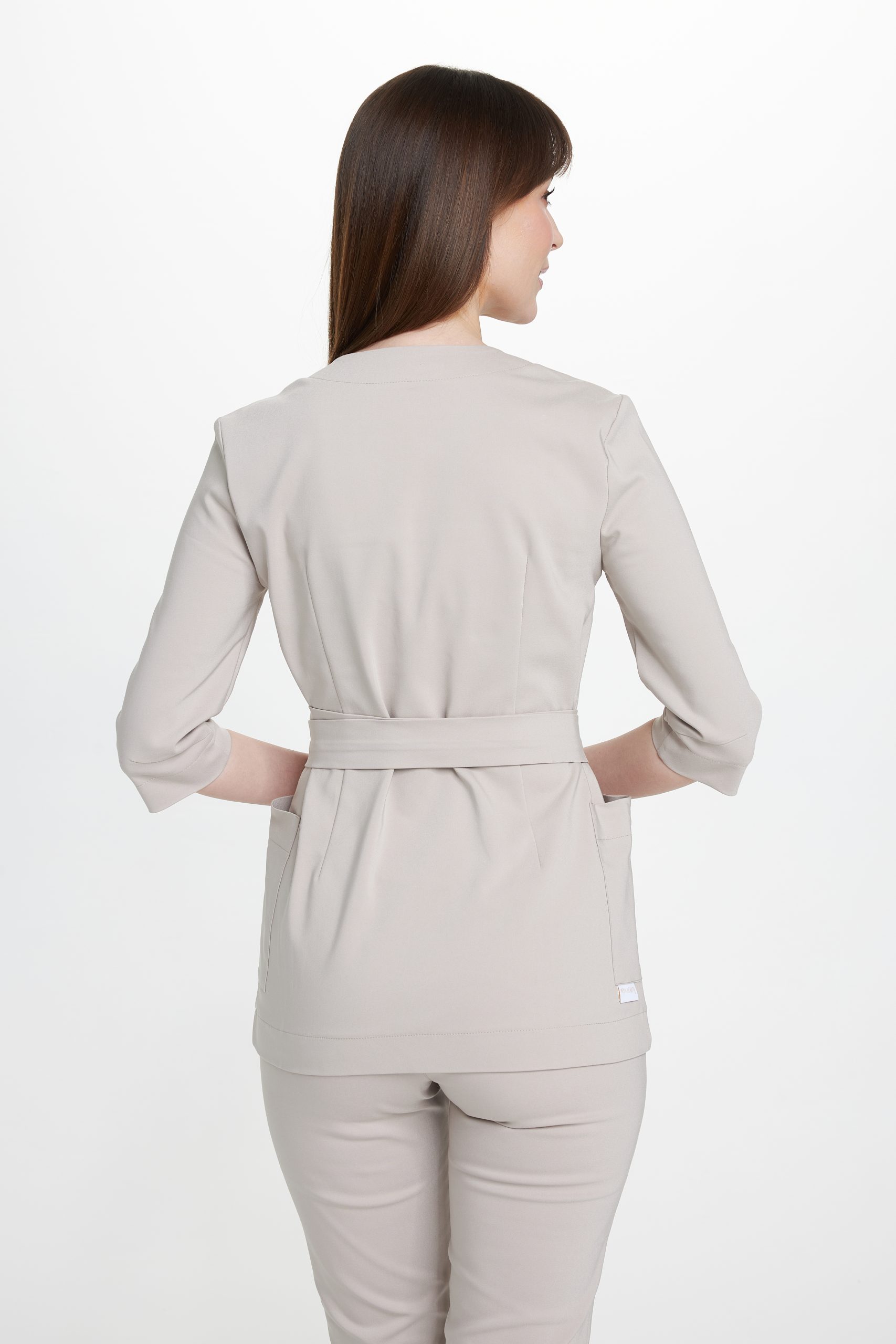 Dámská lékařská obálková tunika Premium světle béžová