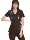Women’s medical envelope tunic premium CHOCOLATE