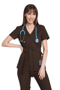 Dámska zdravotná tunika s krátkymi rukávmi Premium CHOCOLATE