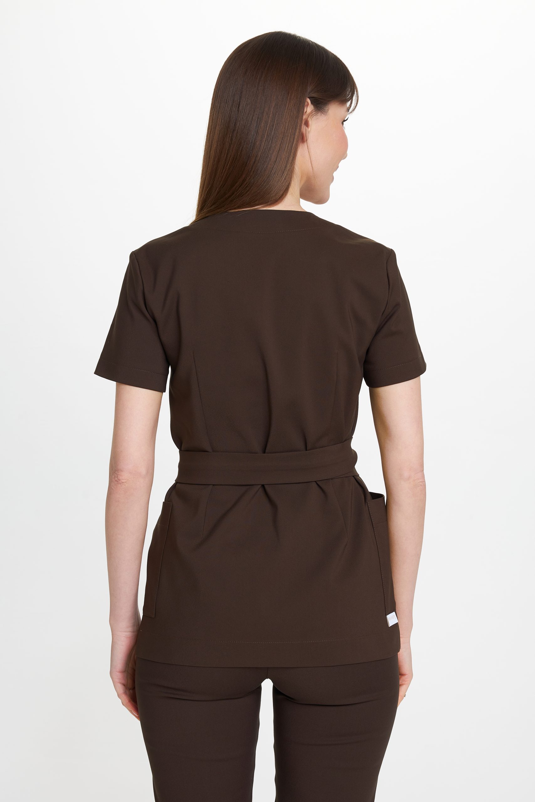 Dámská lékařská tunika s krátkými rukávy Premium CHOCOLATE