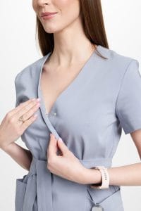 Dámska lekárska obálková tunika s krátkymi rukávmi Premium Grey