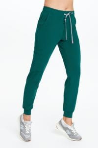 Lekárske nohavice dámske joggery scrubs Basic Bottle green