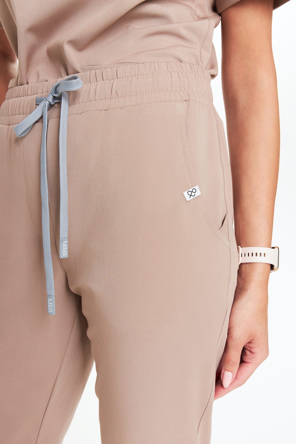 Women’s medical jogger pants scrubs basic CAPPUCCINO