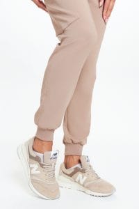 Women’s medical jogger pants scrubs basic CAPPUCCINO