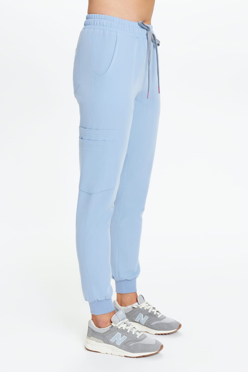 Spodnie medyczne damskie joggery scrubs Basic CRYSTAL BLUE