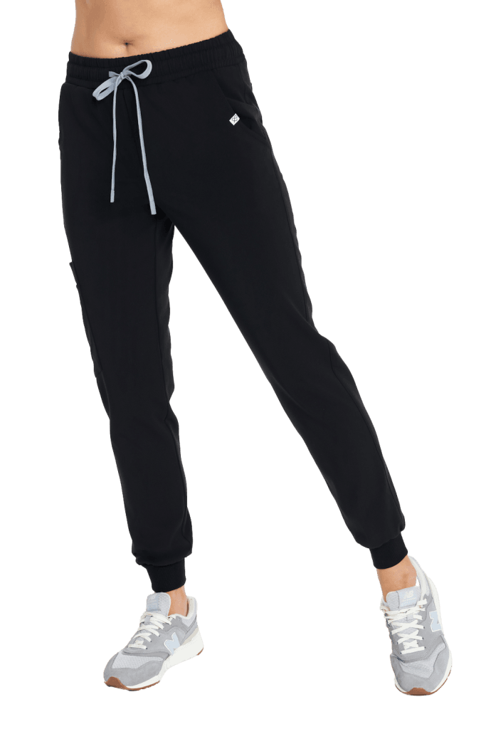 Spodnie medyczne damskie joggery scrubs Basic CZARNE